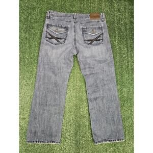 TK Axel Jeans Mens 36x30 Slim Boot Cut Denim Blue Med Wash Flap Pockets Cowboy